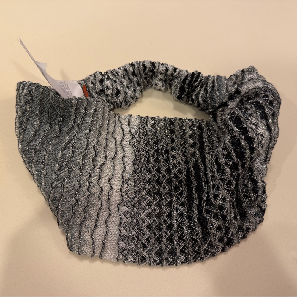 Missoni Metallic Black and Silver Textured Headband